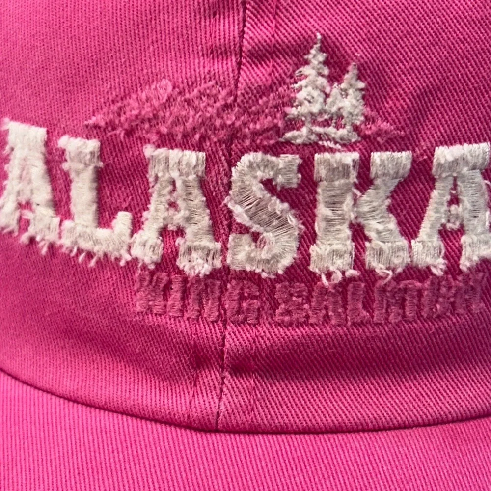 Alaska King Salmon Women Pink Gear For Sports Baseball Hat Distressed Logo OSFA